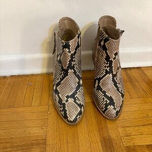 Snakeskin booties